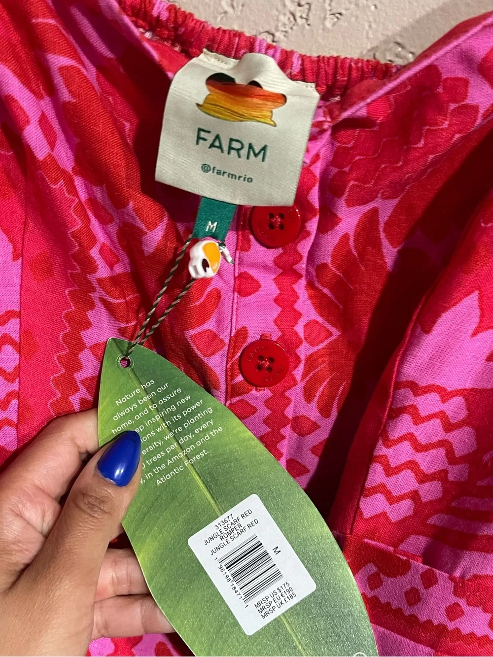 Farm Rio | NWT! Jungle Scarf Romper Size: Medium - Picture 4 of 5